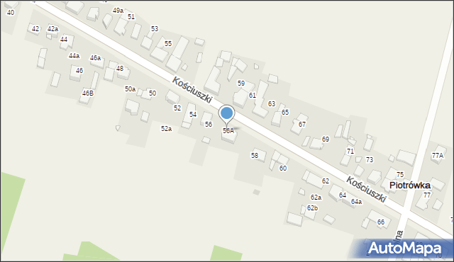 Piotrówka, Kościuszki Tadeusza, gen., 56A, mapa Piotrówka