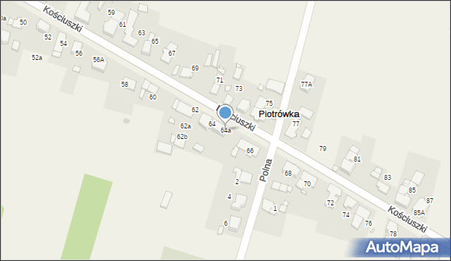 Piotrówka, Kościuszki Tadeusza, gen., 64a, mapa Piotrówka