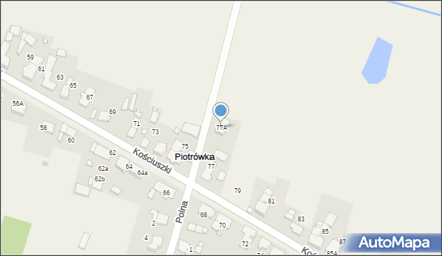 Piotrówka, Kościuszki Tadeusza, gen., 77A, mapa Piotrówka