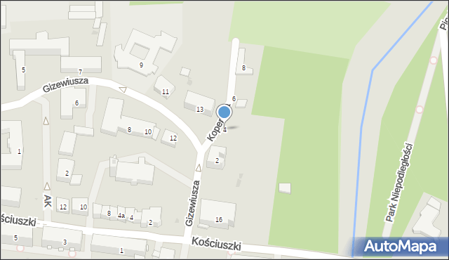 Pisz, Kopernika Mikołaja, 4, mapa Pisz