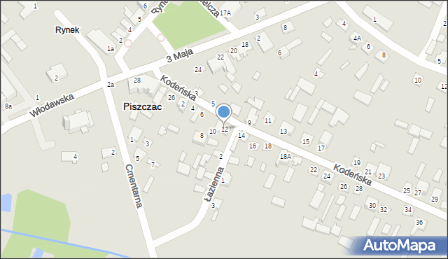 Piszczac, Kodeńska, 12, mapa Piszczac