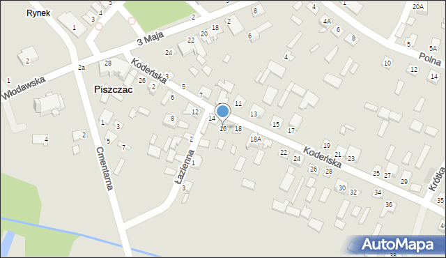 Piszczac, Kodeńska, 16, mapa Piszczac