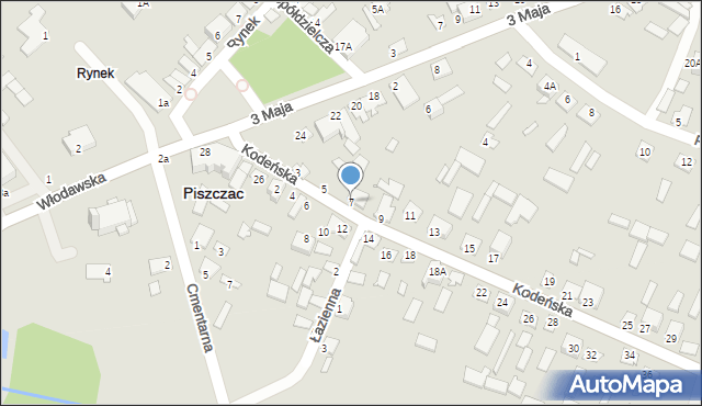 Piszczac, Kodeńska, 7, mapa Piszczac