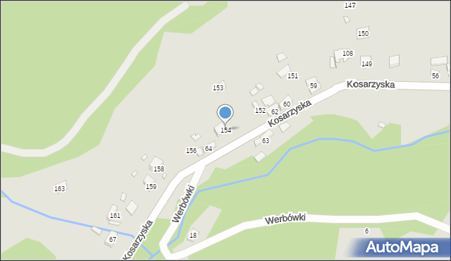 Piwniczna-Zdrój, Kosarzyska, 154, mapa Piwniczna-Zdrój