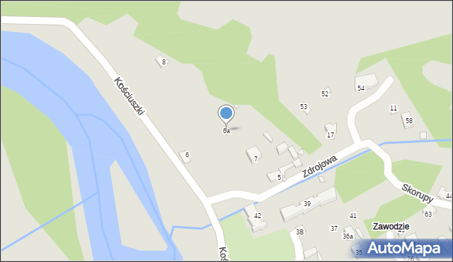 Piwniczna-Zdrój, Kościuszki Tadeusza, gen., 6a, mapa Piwniczna-Zdrój