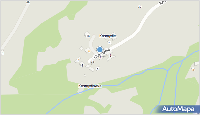 Piwniczna-Zdrój, Kosmydle, 4, mapa Piwniczna-Zdrój