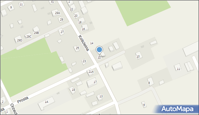 Platerów, Kościelna, 12, mapa Platerów
