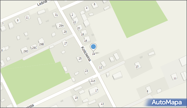 Platerów, Kościelna, 14, mapa Platerów