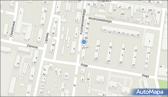 Pleszew, Kochanowskiego Jana, 3-5, mapa Pleszew