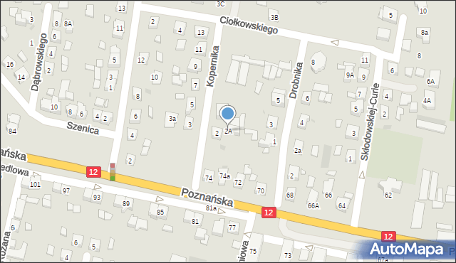 Pleszew, Kopernika Mikołaja, 2A, mapa Pleszew