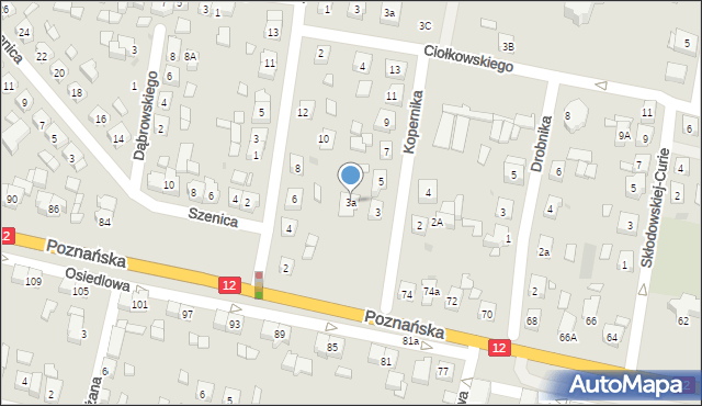Pleszew, Kopernika Mikołaja, 3a, mapa Pleszew