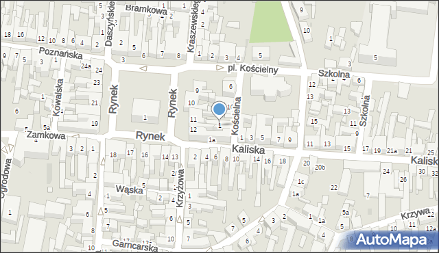 Pleszew, Kościelna, 1, mapa Pleszew