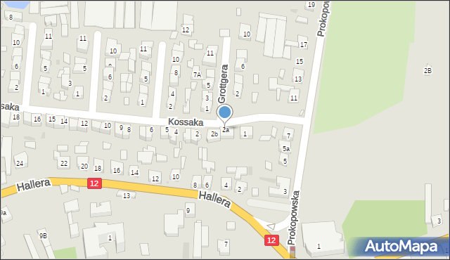 Pleszew, Kossaka, 2a, mapa Pleszew