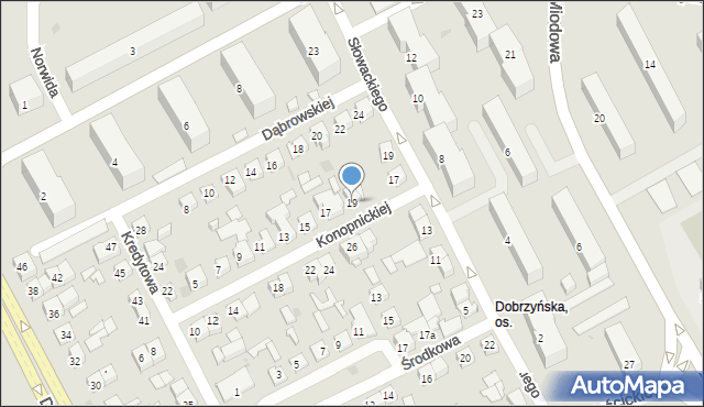 Płock, Konopnickiej Marii, 19, mapa Płock