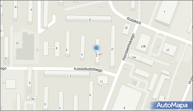 Płock, Kossobudzkiego Szymona, 2, mapa Płock