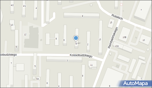 Płock, Kossobudzkiego Szymona, 4, mapa Płock