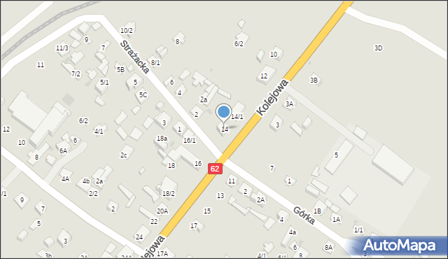 Płock, Kolejowa, 14, mapa Płock