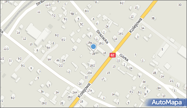 Płock, Kolejowa, 18, mapa Płock