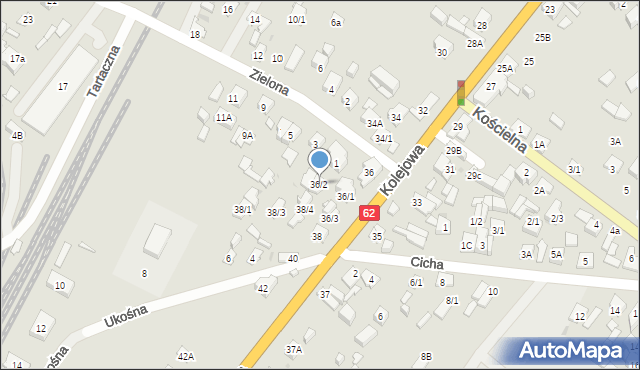 Płock, Kolejowa, 36/2, mapa Płock