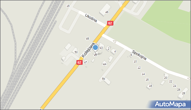 Płock, Kolejowa, 45, mapa Płock