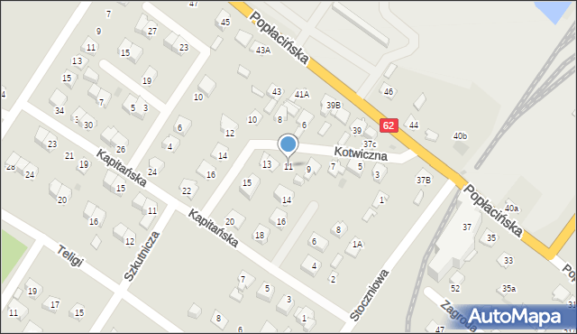 Płock, Kotwiczna, 11, mapa Płock