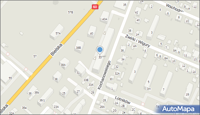 Płock, Kochanowskiego Jana, 33, mapa Płock