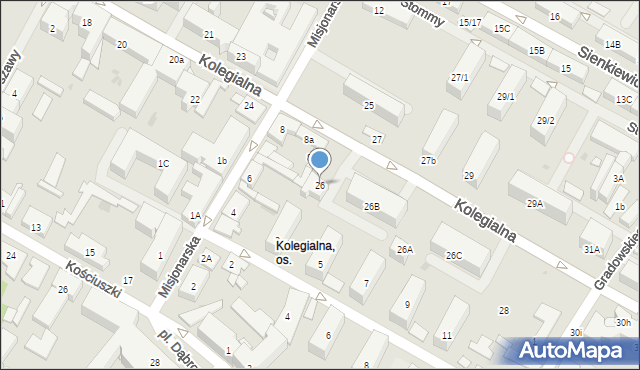 Płock, Kolegialna, 26, mapa Płock