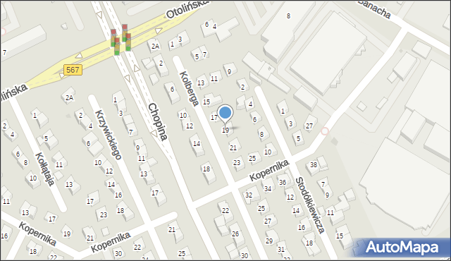 Płock, Kolberga Oskara, 19, mapa Płock