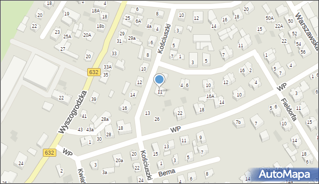 Płońsk, Kościuszki Tadeusza, gen., 11, mapa Płońsk