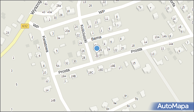 Płońsk, Kościuszki Tadeusza, gen., 21, mapa Płońsk