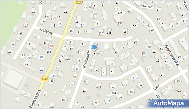 Płońsk, Kościuszki Tadeusza, gen., 3, mapa Płońsk