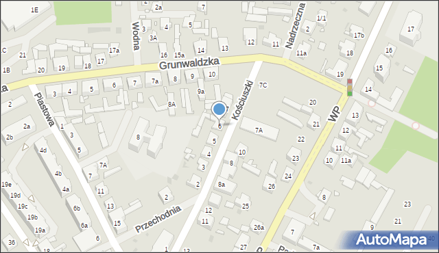 Płoty, Kościuszki Tadeusza, gen., 6, mapa Płoty