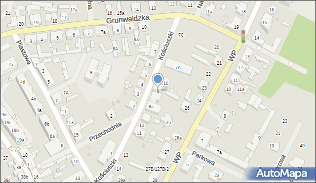 Płoty, Kościuszki Tadeusza, gen., 8, mapa Płoty