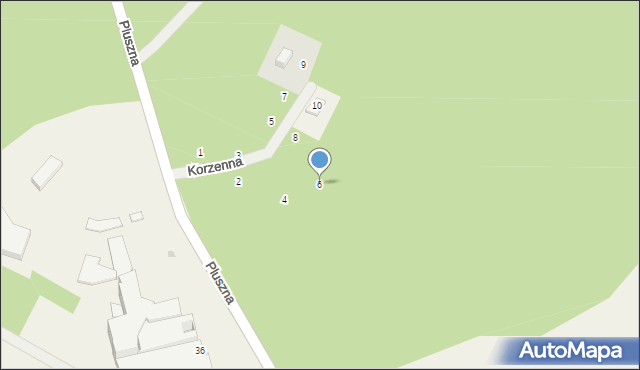 Pluski, Korzenna, 6, mapa Pluski