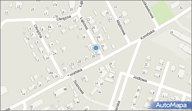 Pniewy, Konińska, 29a, mapa Pniewy