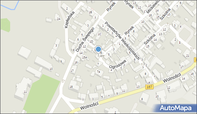 Pniewy, Kowalska, 8a, mapa Pniewy