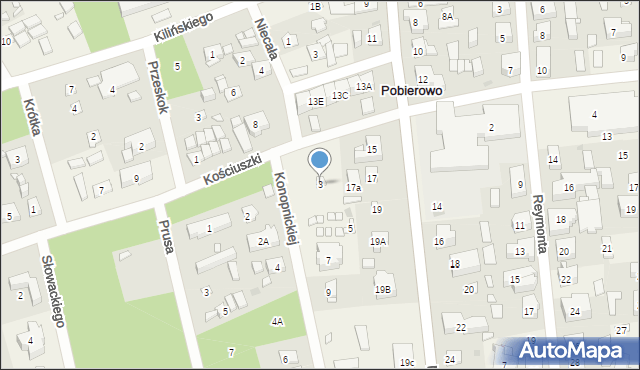 Pobierowo, Konopnickiej Marii, 3, mapa Pobierowo