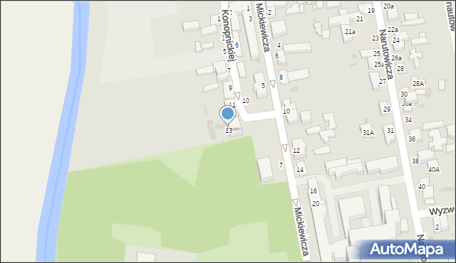 Poddębice, Konopnickiej Marii, 13, mapa Poddębice