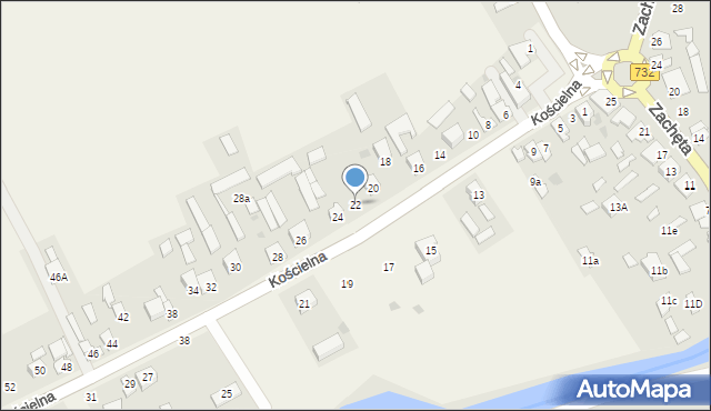 Podgajek, Kościelna, 22, mapa Podgajek
