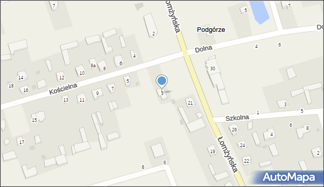 Podgórze, Kościelna, 3, mapa Podgórze