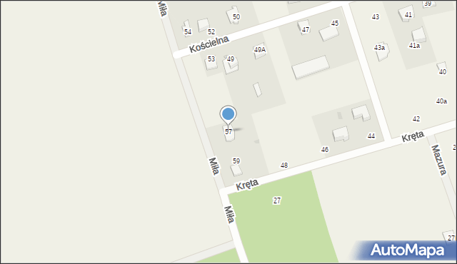 Podgórze, Kościelna, 57, mapa Podgórze