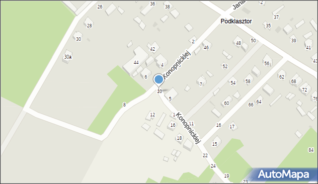 Podklasztor, Konopnickiej Marii, 10, mapa Podklasztor