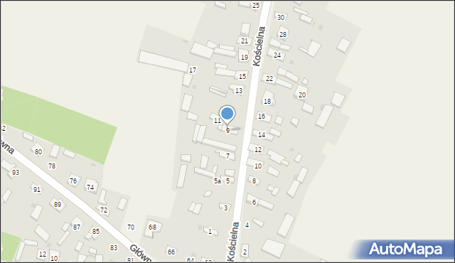 Podlesie, Kościelna, 9, mapa Podlesie