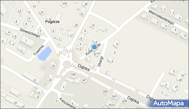Pogórze, Kościuszki Tadeusza, gen., 4, mapa Pogórze
