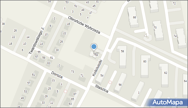Pogórze, Kościuszki Tadeusza, gen., 75b, mapa Pogórze