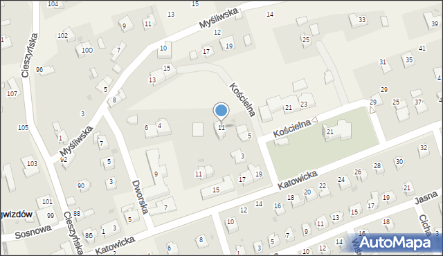 Pogwizdów, Kościelna, 11, mapa Pogwizdów