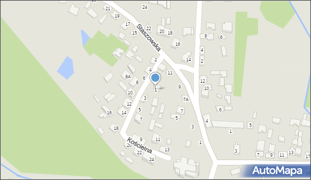 Połaniec, Kościelna, 1, mapa Połaniec