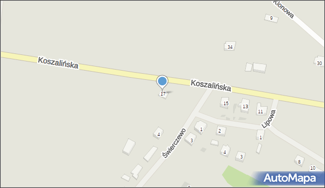 Polanów, Koszalińska, 17, mapa Polanów