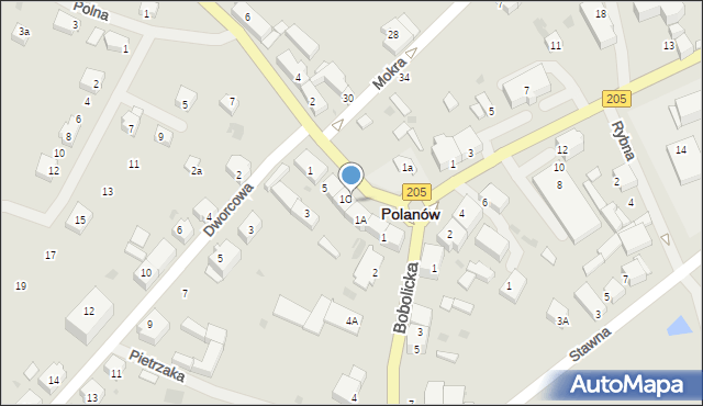 Polanów, Koszalińska, 1D, mapa Polanów
