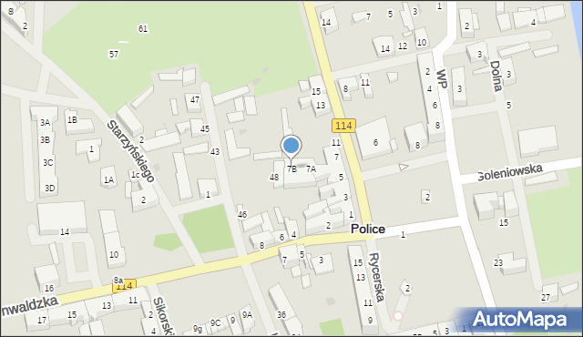 Police, Kościuszki Tadeusza, gen., 7B, mapa Police